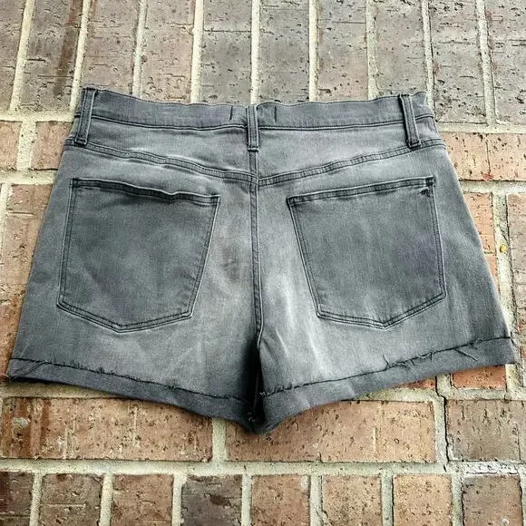Madewell Women's Gray Cotton Stretch Denim High Rise Sexy Jeans Shorts Sz 31 NWT - Picture 2 of 5